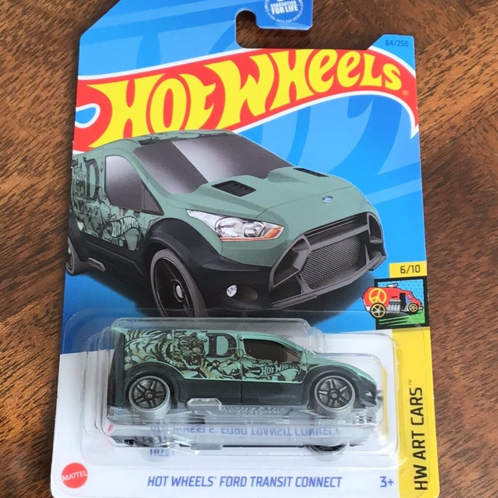 Hot Wheels Ford Transit Connect Delivery Van Hotwheels Tiger Art Car 2023 New